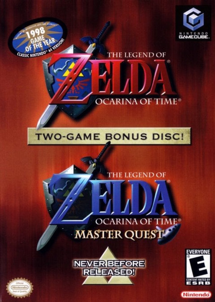Cover art of the GameCube bonus disc bundling Ocarina of Time and its Master Quest version